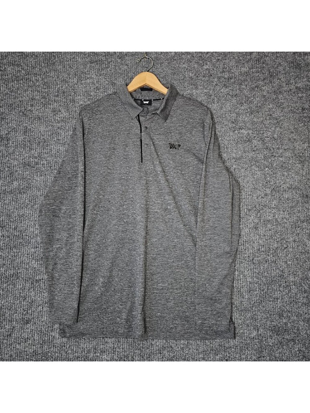 PXG Polo Shirt L Gray Long Sleeve Stretch Lightweight Performance Golf